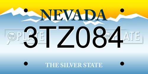 3TZ084 Nevada License Plate