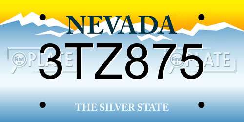 3TZ875 Nevada License Plate