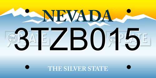 3TZB015 Nevada License Plate