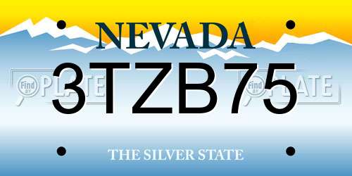 3TZB75 Nevada License Plate