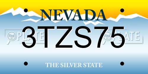 3TZS75 Nevada License Plate