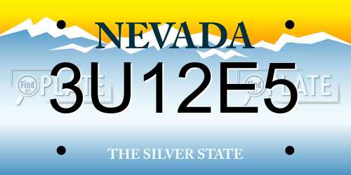 3U12E5 Nevada License Plate