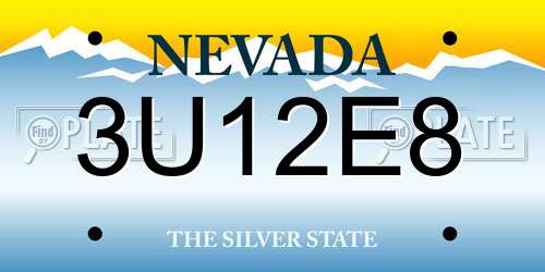 3U12E8 Nevada License Plate