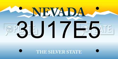 3U17E5 Nevada License Plate