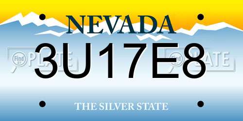 3U17E8 Nevada License Plate