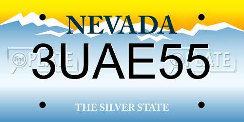 3UAE55 Nevada License Plate