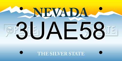 3UAE58 Nevada License Plate
