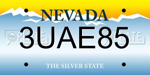 3UAE85 Nevada License Plate