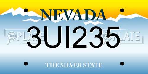 3UI235 Nevada License Plate