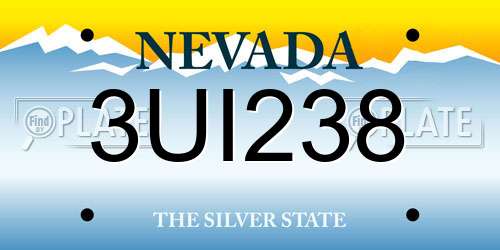 3UI238 Nevada License Plate