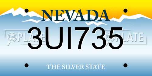 3UI735 Nevada License Plate
