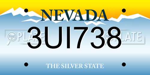 3UI738 Nevada License Plate