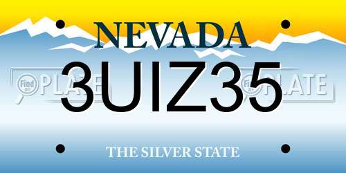 3UIZ35 Nevada License Plate