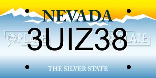 3UIZ38 Nevada License Plate