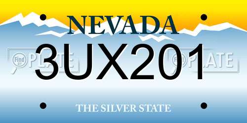 3UX201 Nevada License Plate