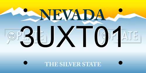 3UXT01 Nevada License Plate