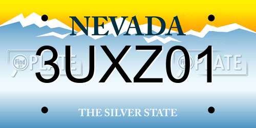 3UXZ01 Nevada License Plate