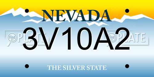 3V10A2 Nevada License Plate