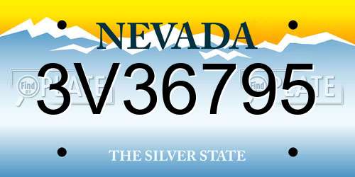 3V36795 Nevada License Plate