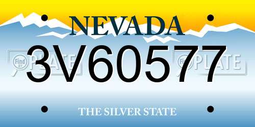 3V60577 Nevada License Plate