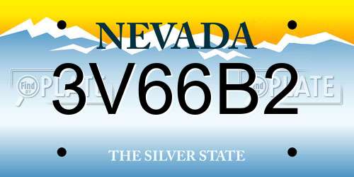 3V66B2 Nevada License Plate
