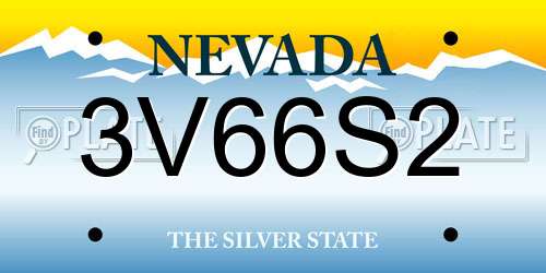 3V66S2 Nevada License Plate