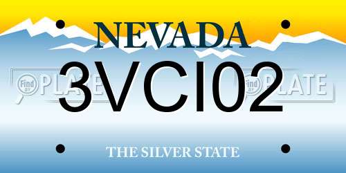 3VCI02 Nevada License Plate