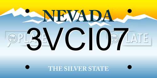 3VCI07 Nevada License Plate