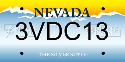 3VDC13 Nevada License Plate