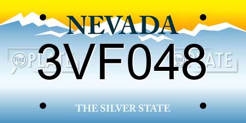 3VF048 Nevada License Plate
