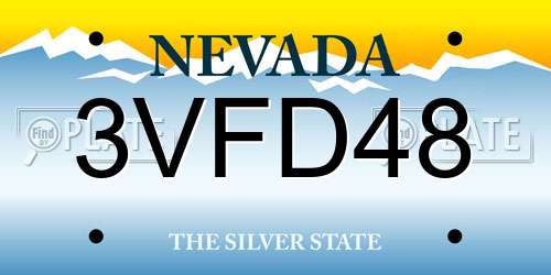 3VFD48 Nevada License Plate