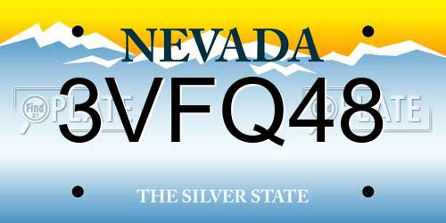 3VFQ48 Nevada License Plate