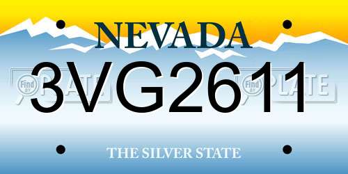 3VG2611 Nevada License Plate