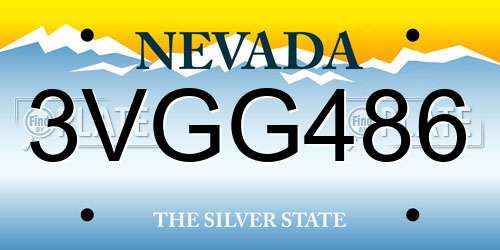 3VGG486 Nevada License Plate