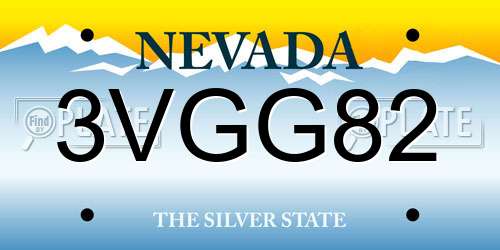 3VGG82 Nevada License Plate