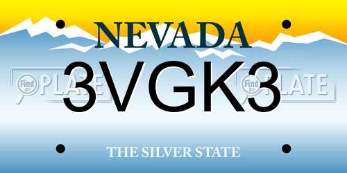 3VGK3 Nevada License Plate
