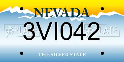 3VI042 Nevada License Plate