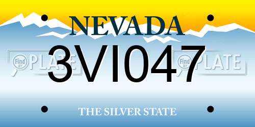 3VI047 Nevada License Plate