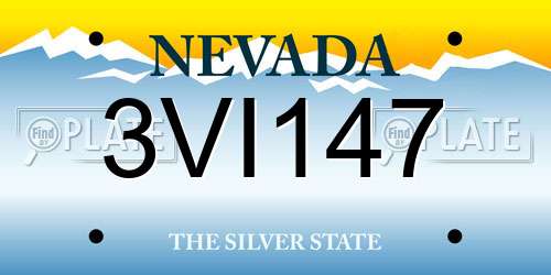 3VI147 Nevada License Plate