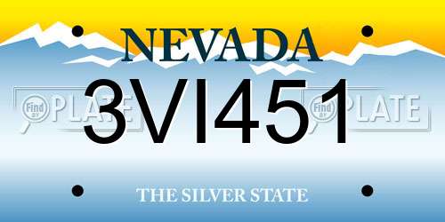 3VI451 Nevada License Plate