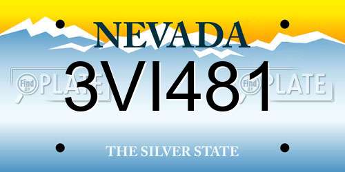 3VI481 Nevada License Plate