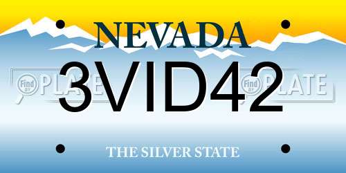 3VID42 Nevada License Plate