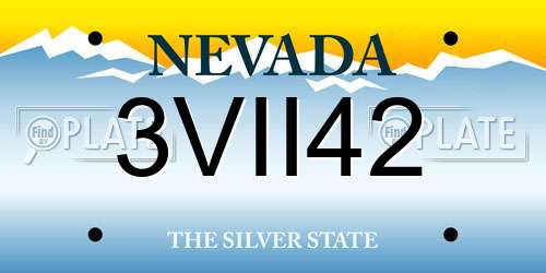 3VII42 Nevada License Plate