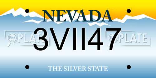3VII47 Nevada License Plate