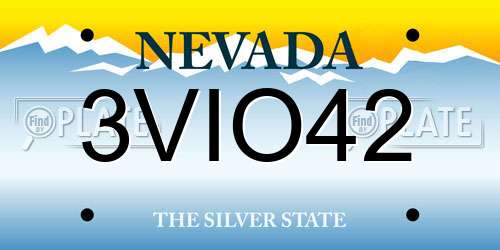 3VIO42 Nevada License Plate