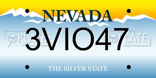 3VIO47 Nevada License Plate