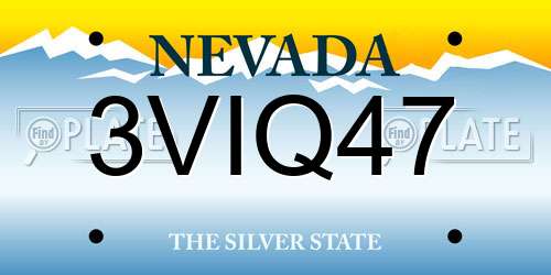 3VIQ47 Nevada License Plate