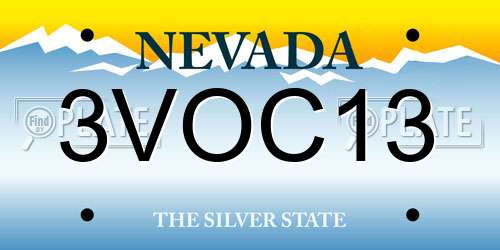 3VOC13 Nevada License Plate