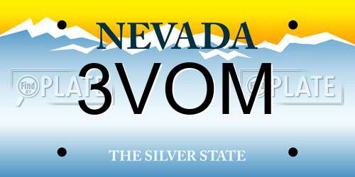 3VOM Nevada License Plate