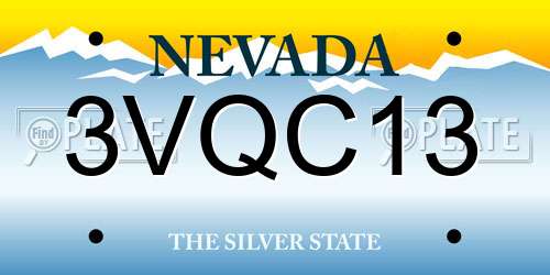 3VQC13 Nevada License Plate